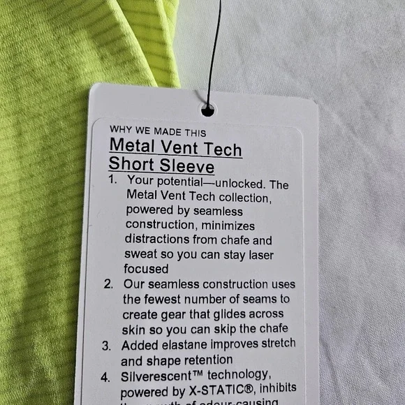 Lululemon Metal Vent Tech SS Shirt Highlighter Yellow HIYE Men's Size XSmall - Picture 6 of 6